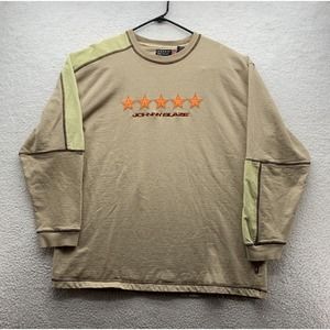 VTG Johnny Blaze 5 Star Sweatshirt Mens XL Thin 90's‎ Retro Streetwear Beige Tan